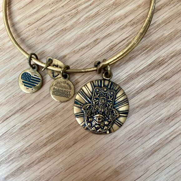 Alex and Ani Hamsa Hand of Fatima Charm Bangle Bracelet for Faith Positivity - Picture 1 of 3